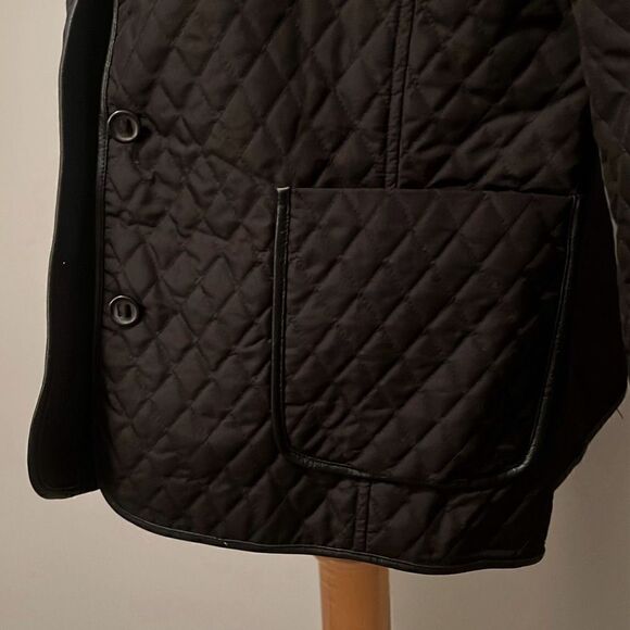 Charter Club Women's Black Quilted Lined Button Front Long Sleeve Jacket - Picture 3 of 7
